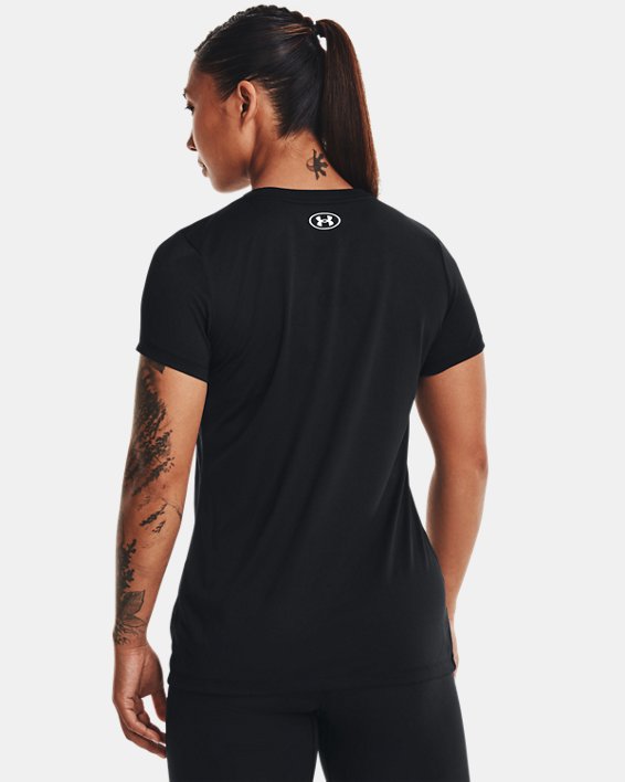 Women's UA Tech™ Box Logo Short Sleeve in Black image number 1